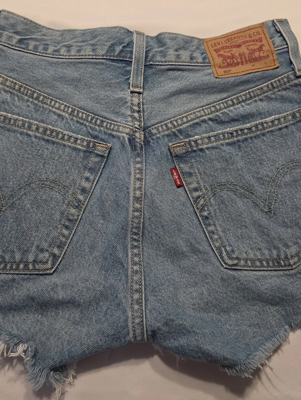 Levi's Light Blue Distressed Denim Cutoff Shorts sz 24